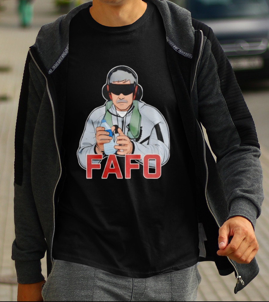 FAFO Maduro Character With Headphones And Water Bottle T-Shirt