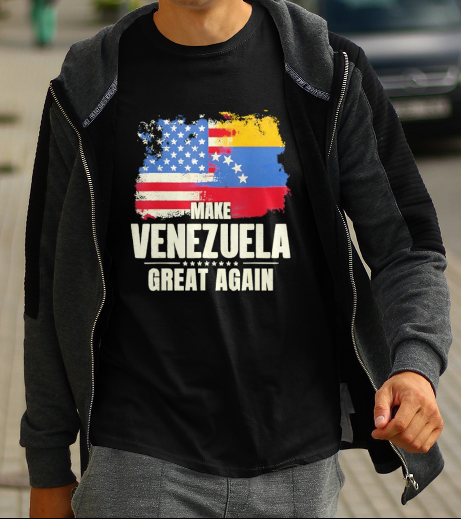 Make Venezuela Great Again USA Flag Fusion T-Shirt