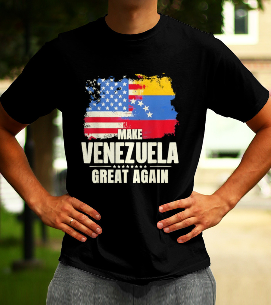 Make Venezuela Great Again USA Flag Fusion T-Shirt
