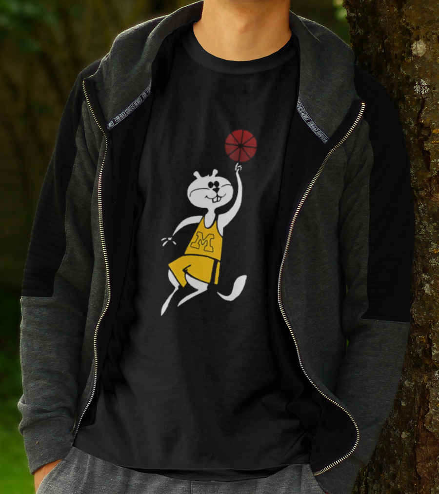 Minnesota Goldy M Basketball Mascot Spinning Ball Sports Team Spirit T-Shirt