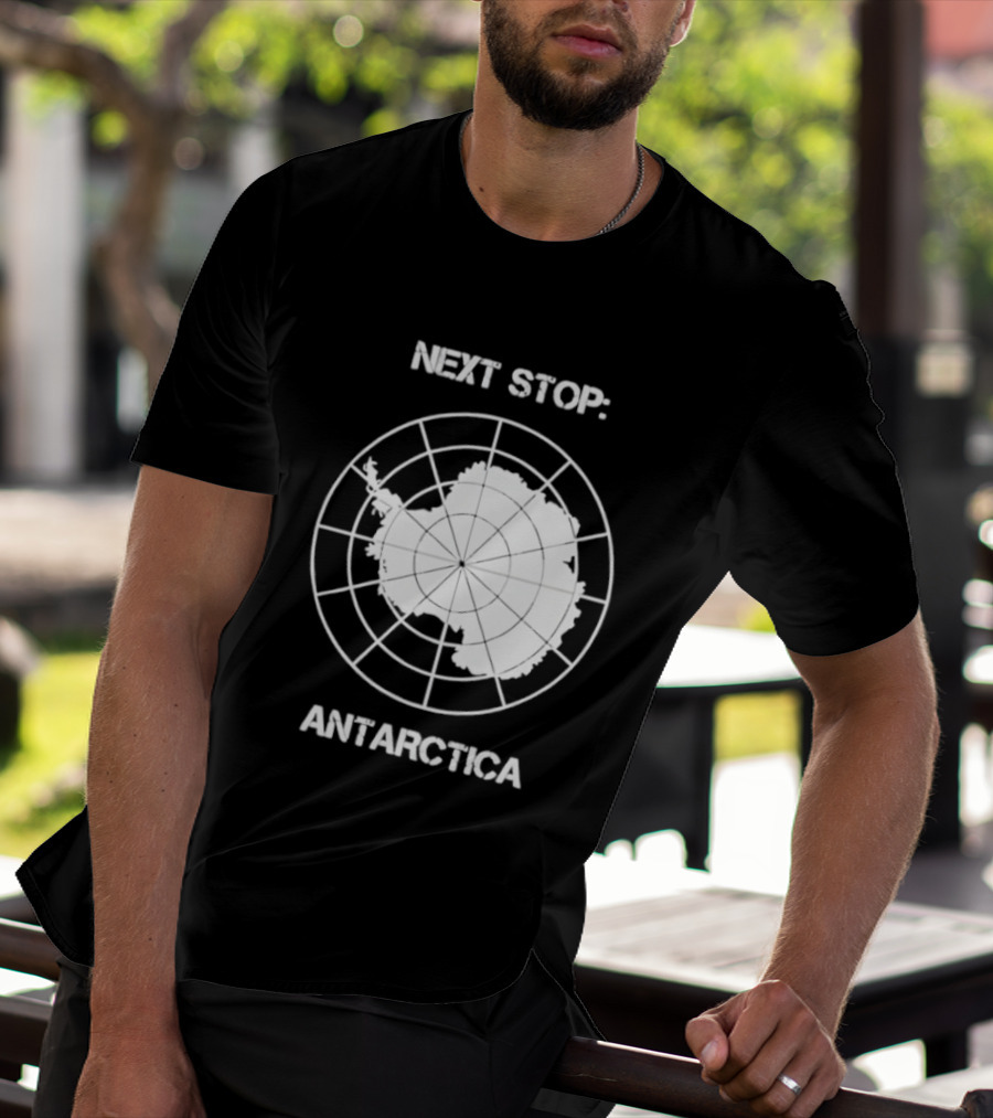 Next Stop Antarctica Map Outline Adventure T-Shirt