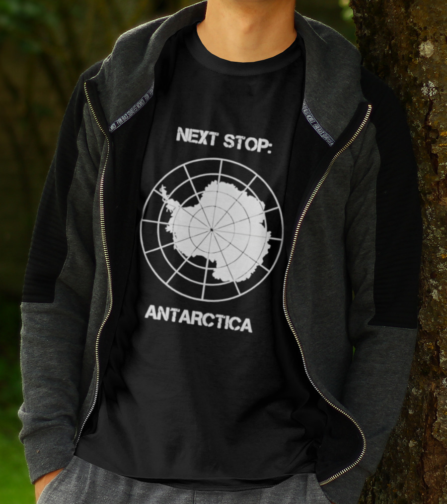 Next Stop Antarctica Map Outline Adventure T-Shirt