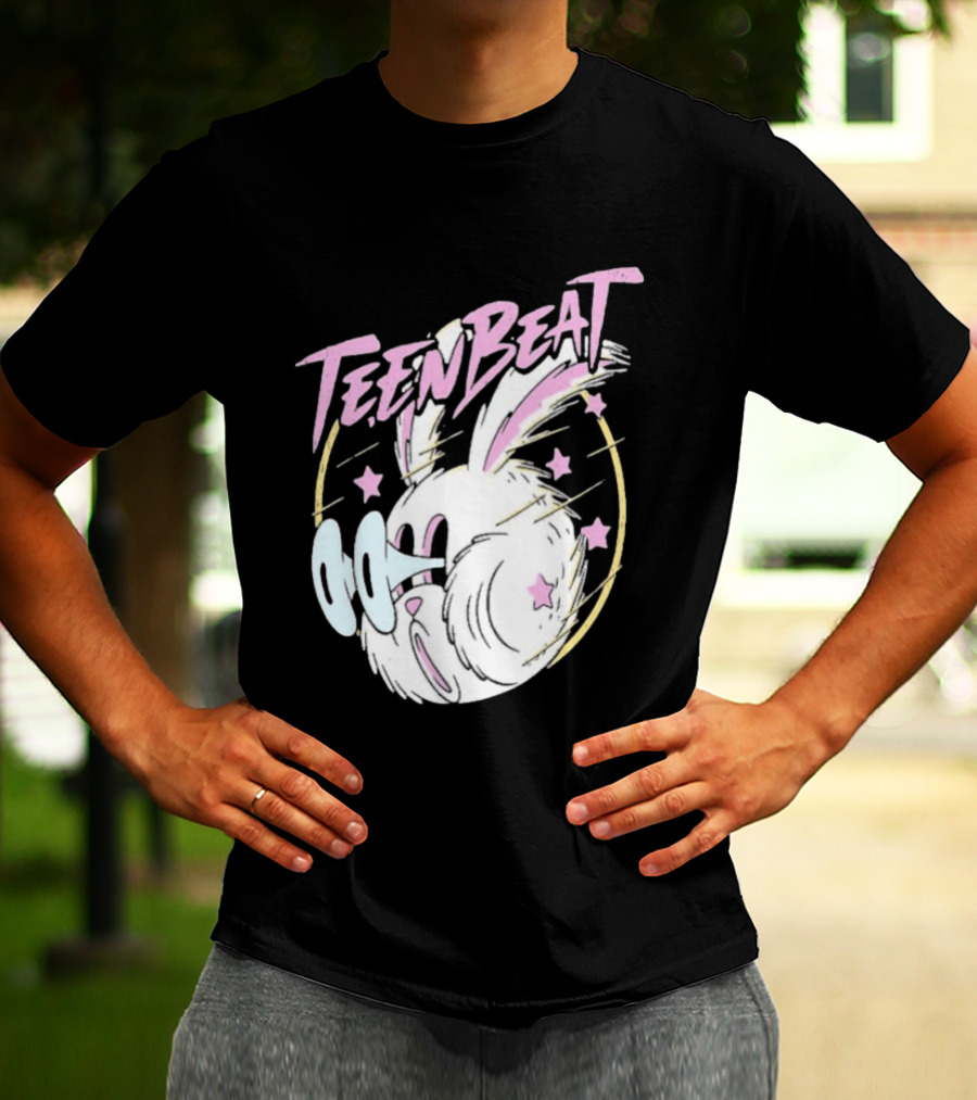 Teen Beat Blink Bunny Whimsical Pastel Stars Emo Vibe T-Shirt