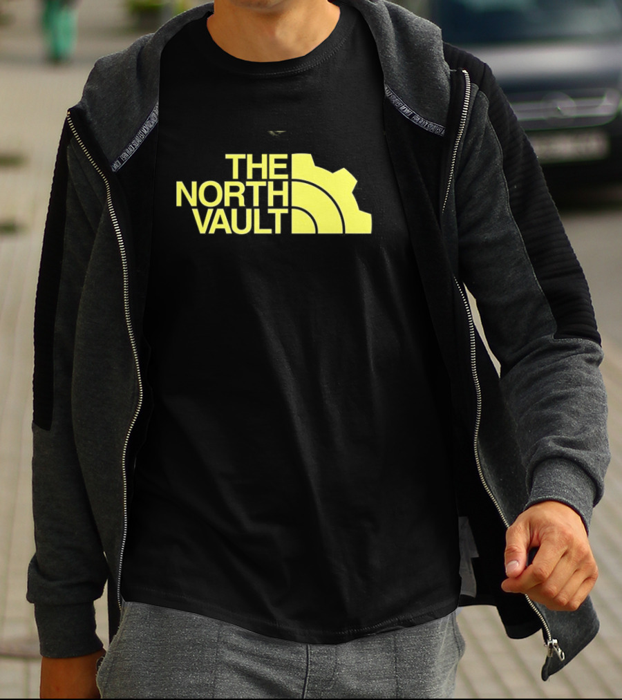 The North Vault Parody Text With Yellow Gear T-Shirt
