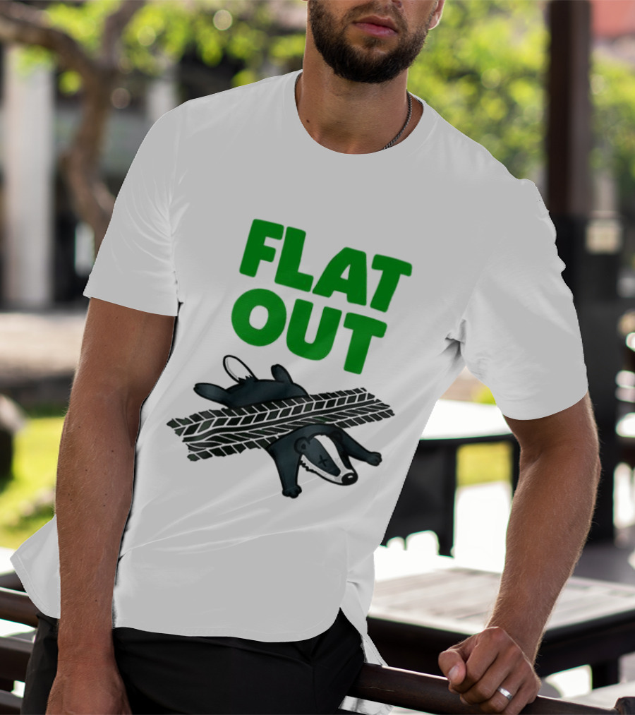 Flat Out Badger Roadkill Humorous T-Shirt