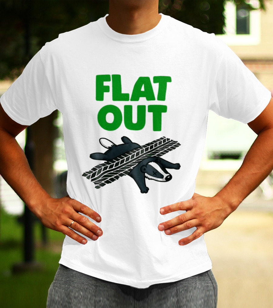 Flat Out Badger Roadkill Humorous T-Shirt