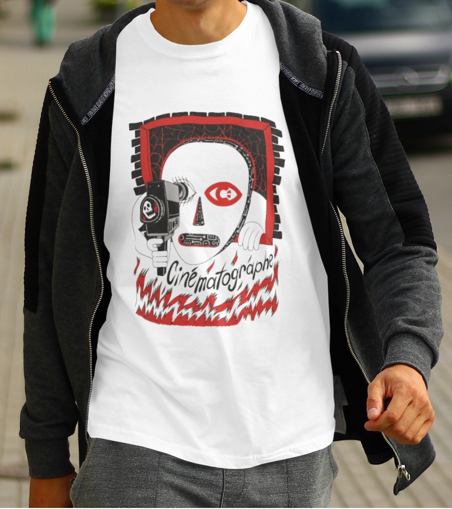 Cinématographe Peeping Tom Red Mask Camera T-Shirt