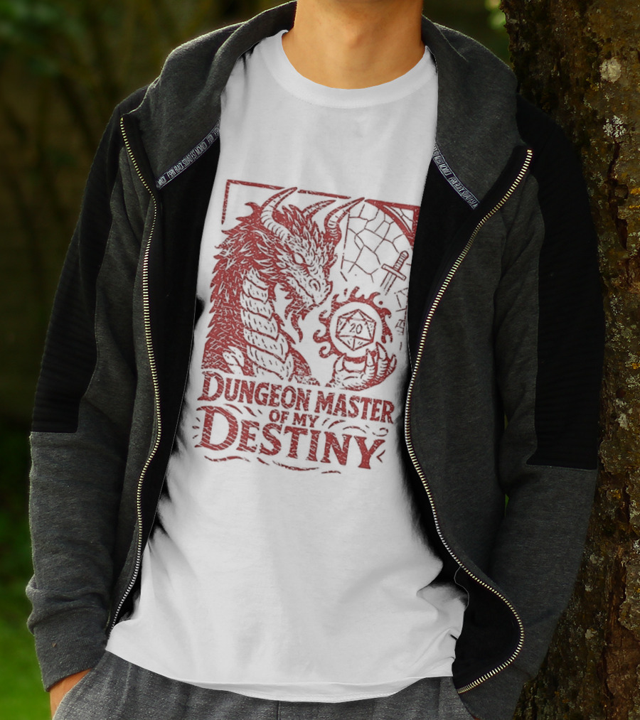 Dungeon Master Of My Destiny 20 Sided Dice Dragon Dungeons And Dragons T-Shirt