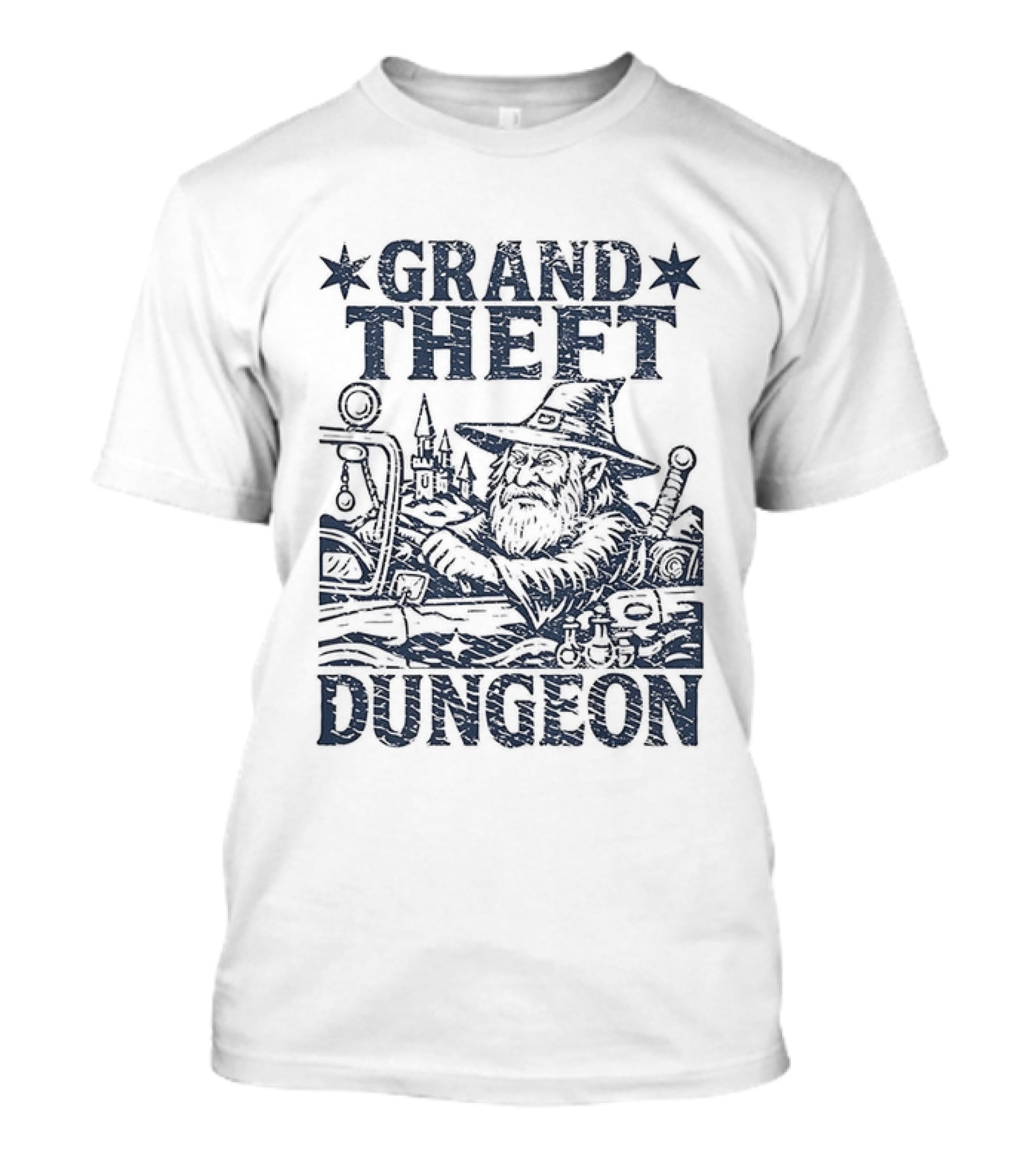 Grand Theft Dungeon Wizard Parody Adventure Gamer Mashup T-Shirt