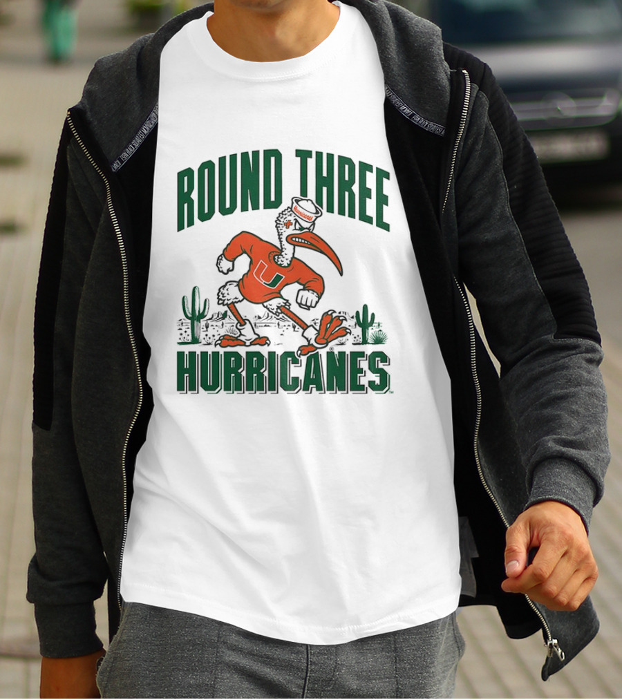 Miami Hurricanes Round Three Sebastian The Ibis NCAA T-Shirt