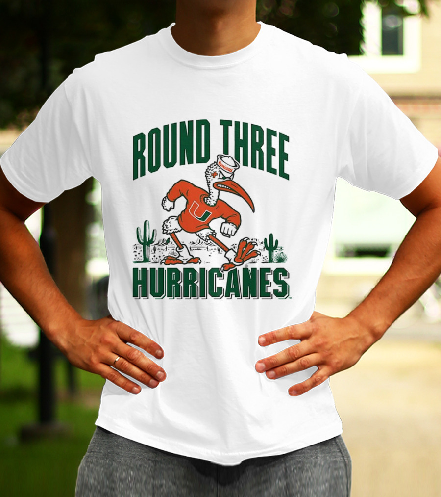 Miami Hurricanes Round Three Sebastian The Ibis NCAA T-Shirt