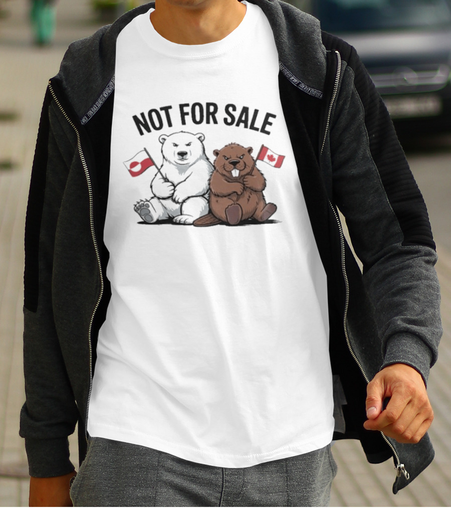 Not For Sale Greenland Canada Bears Flags T-Shirt