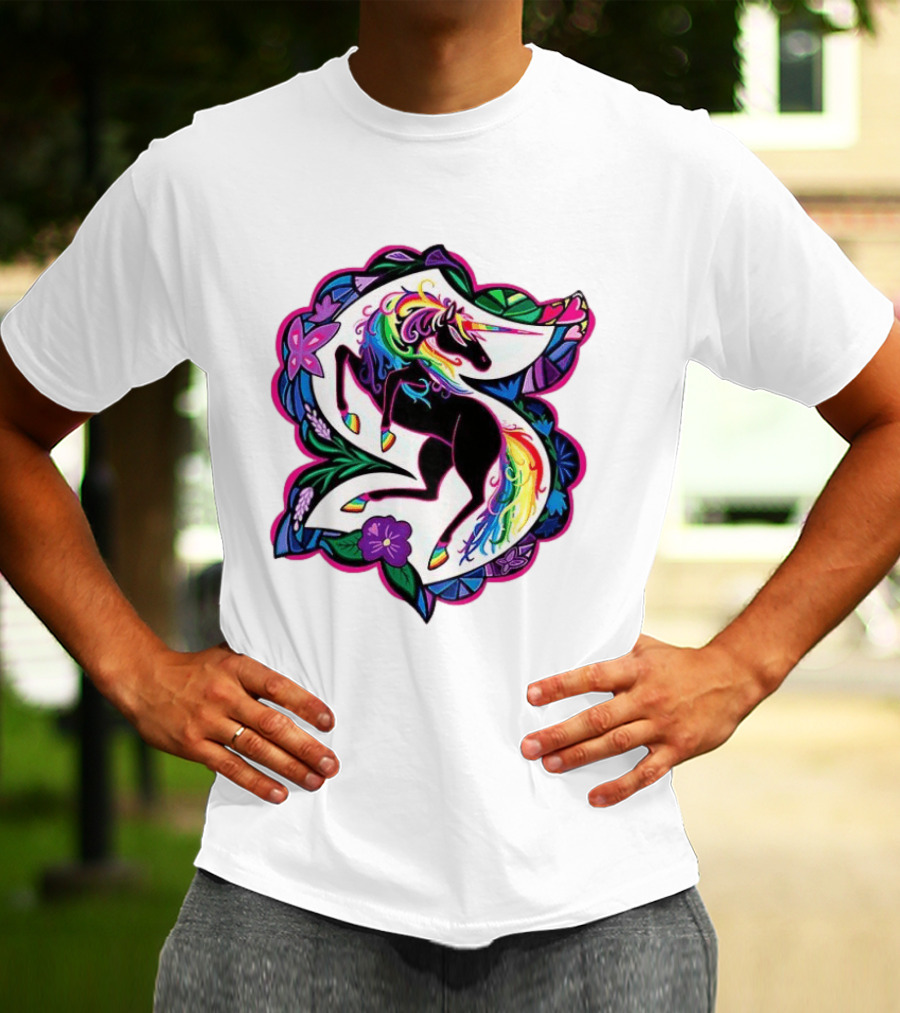 Seattle Kraken Unicorn Pride Rainbow Floral T-Shirt