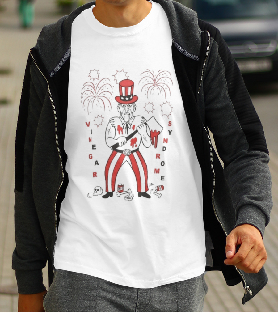 Vinegar Syndrome Sam Uncle Sam Red White Fireworks 4th Of July T-Shirt