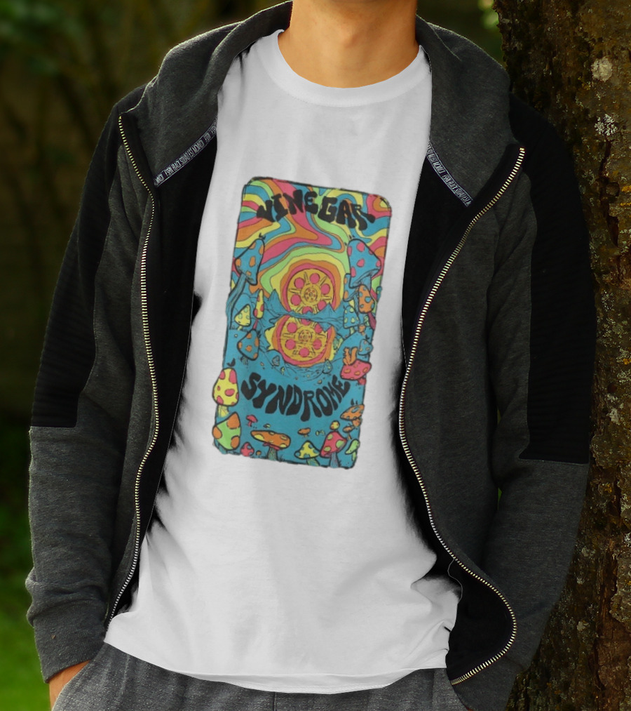 Vinegar Syndrome Shroomland Psychedelic Sun Variant Trippy Mushrooms T-Shirt