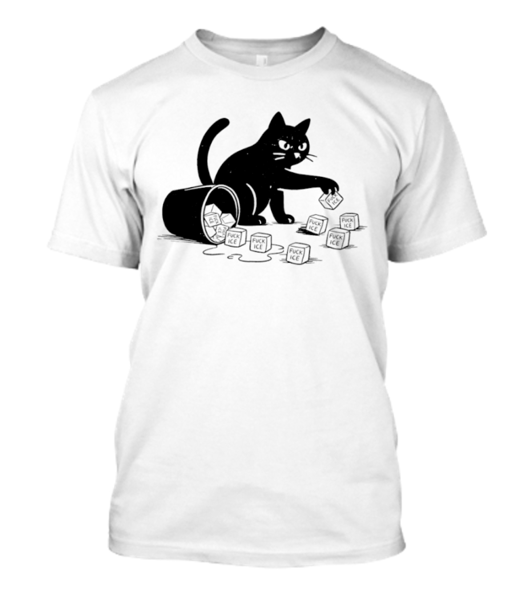 Black Cat Anti Trump Fuck Ice T-Shirt