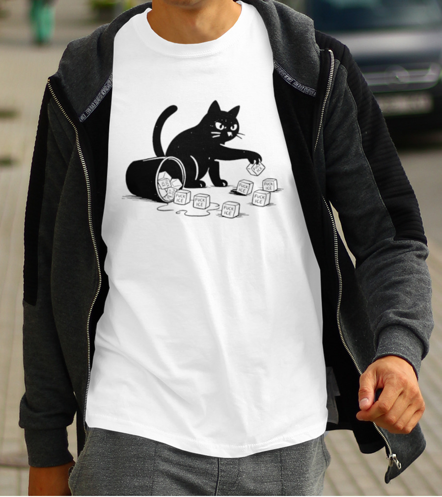 Black Cat Anti Trump Fuck Ice T-Shirt