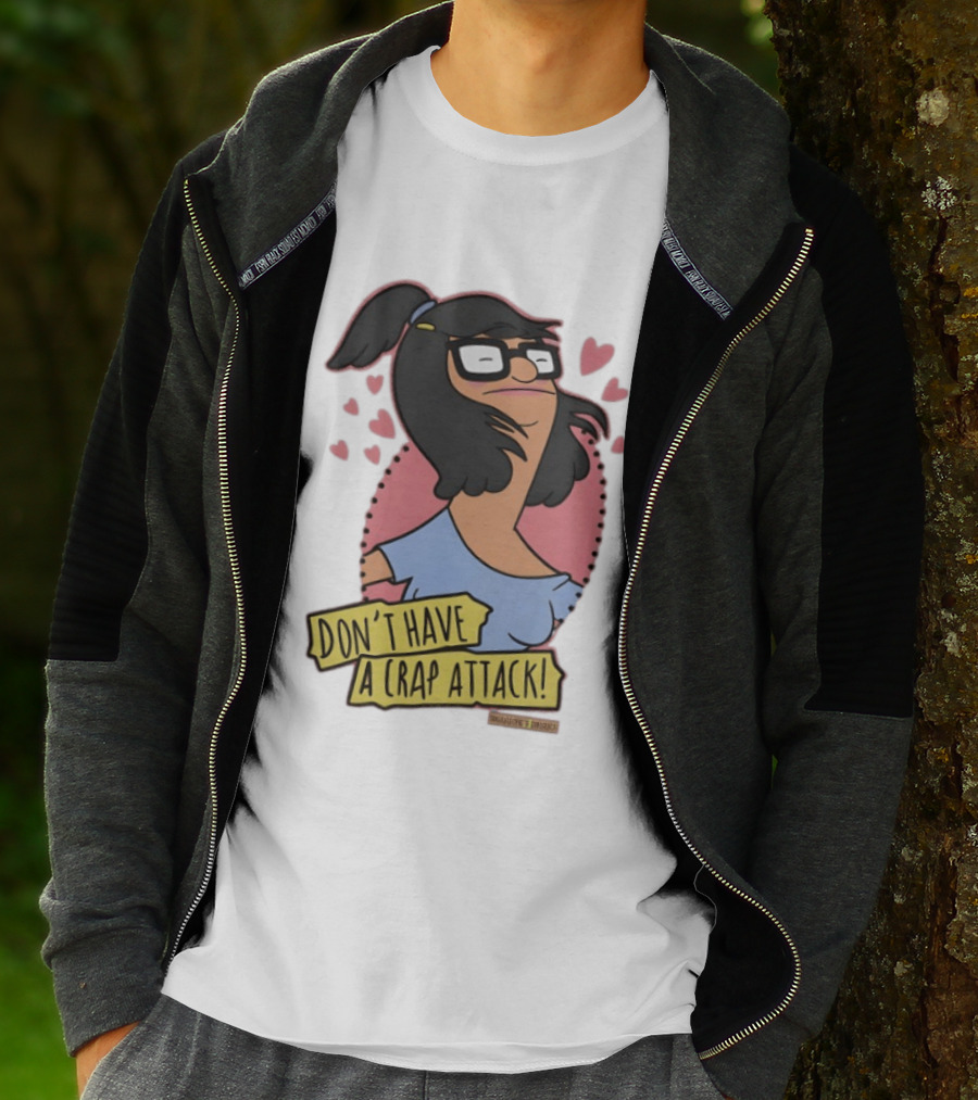 Bob's Burgers Don't Have A Crap Attack Character Graphic With Pink Hearts T-Shirt