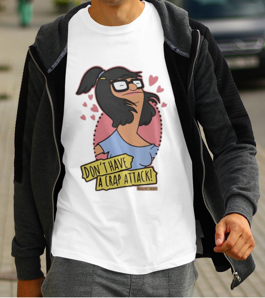 Bob's Burgers Don't Have A Crap Attack Character Graphic With Pink Hearts T-Shirt