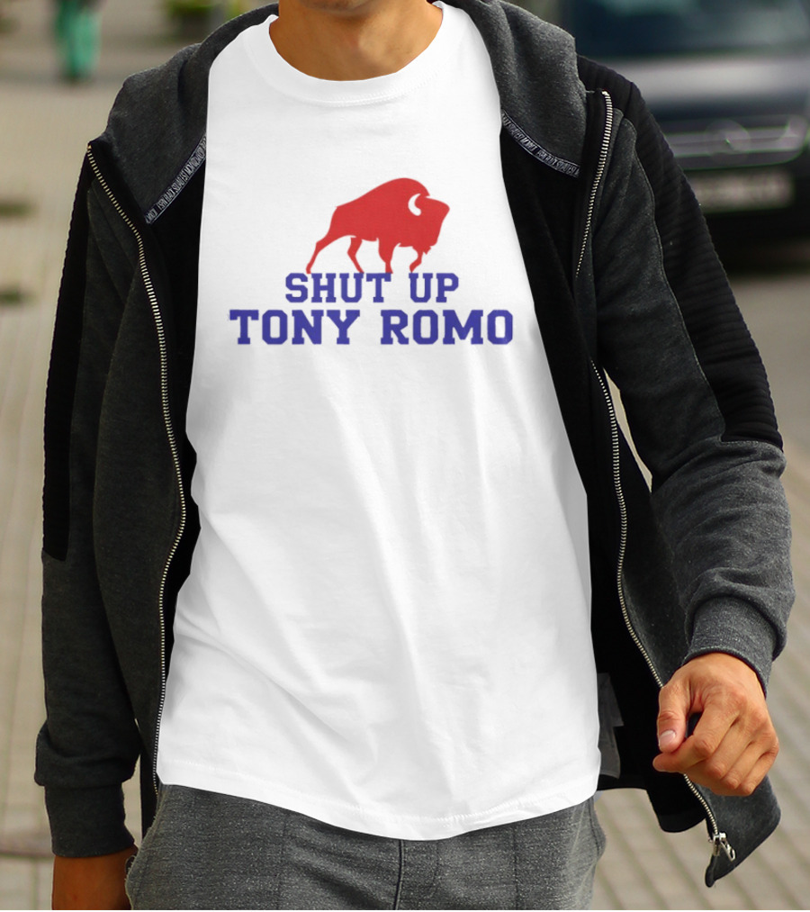 Shut Up Tony Romo Buffalo Bison Red Blue T-Shirt