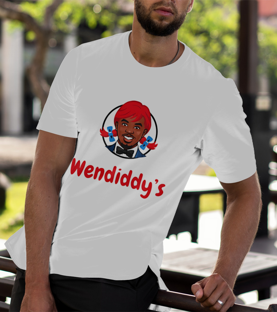Wendiddy's Red Hair Blue Bow Pigtails T-Shirt