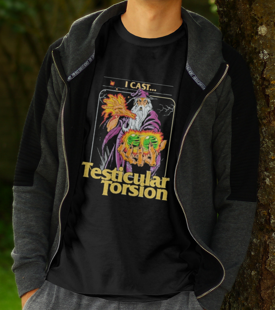 Aidan Wachter I Cast Testicular Torsion Wizard Magic Spell T-Shirt