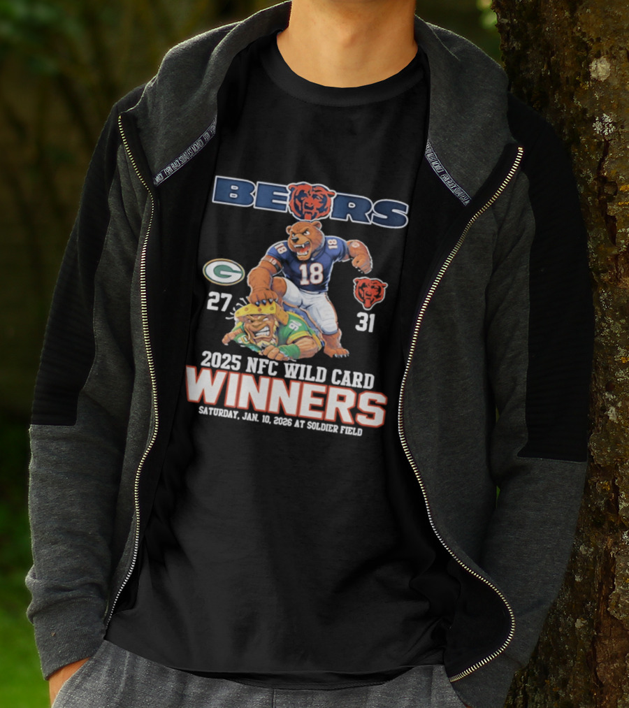 Bears 2025 NFC Wild Card Winners January 14 Soldier Field Packers 27 Bears 31 T-Shirt