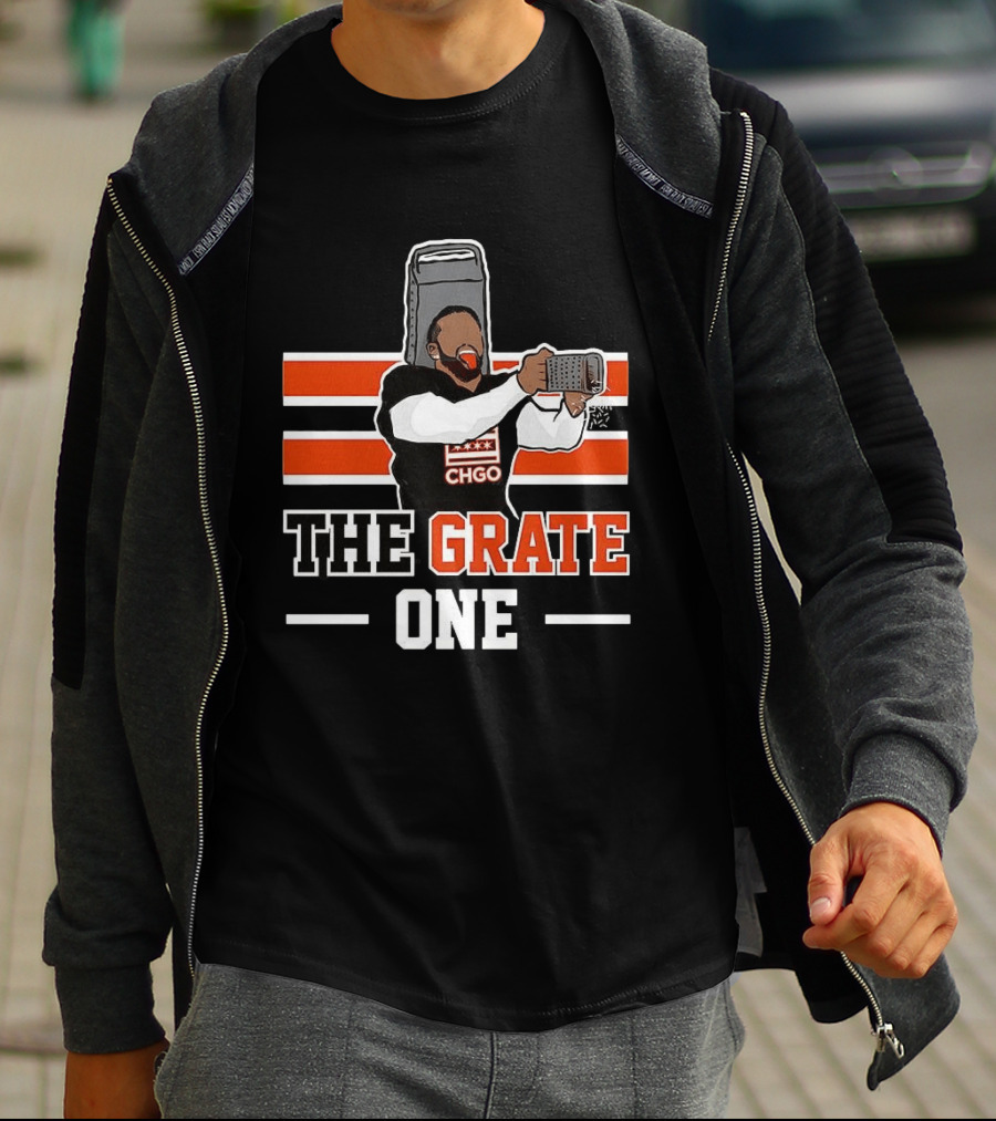 Chicago Bears CHGO The Grate One Caleb Williams Cheese T-Shirt