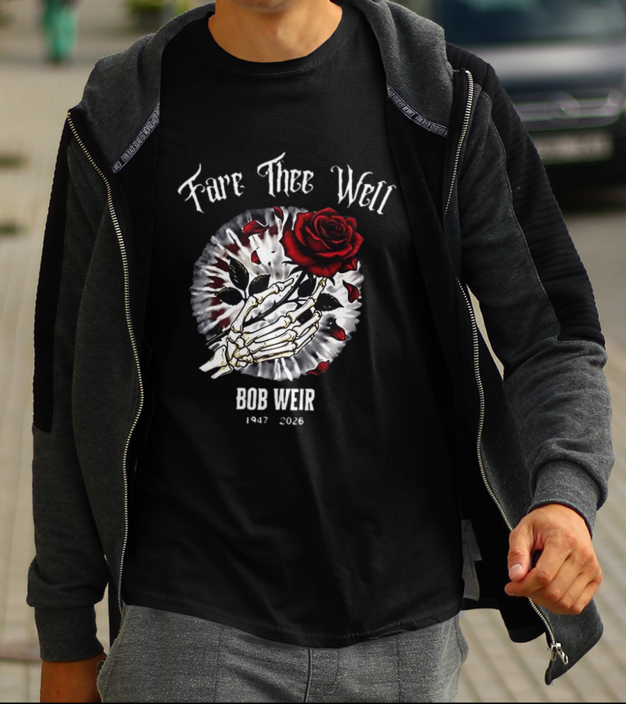 Fare Thee Well Bob Weir Rose Skull 1947 2026 T-Shirt