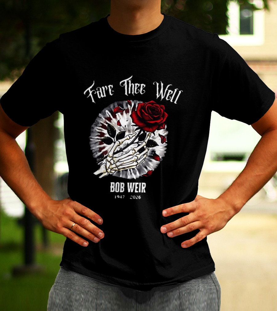Fare Thee Well Bob Weir Rose Skull 1947 2026 T-Shirt