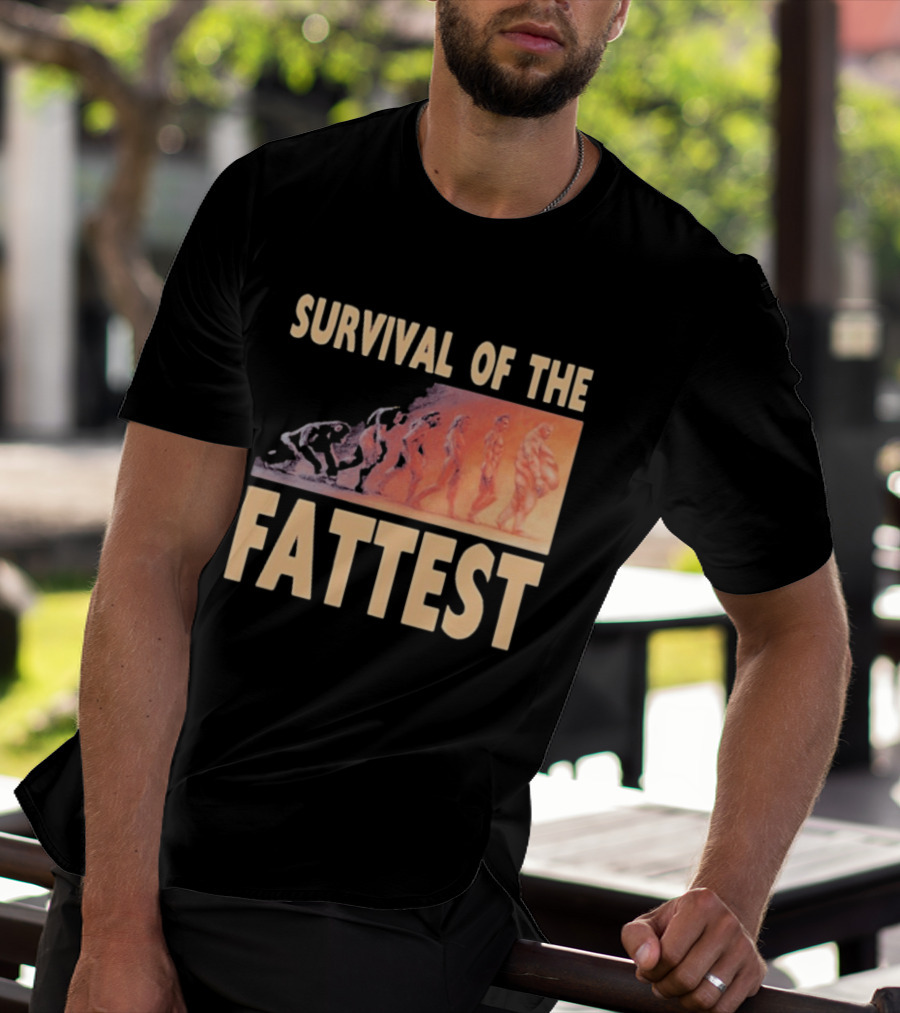 Survival Of The Fattest Evolutionary Humor Fat Wreck Chords T-Shirt