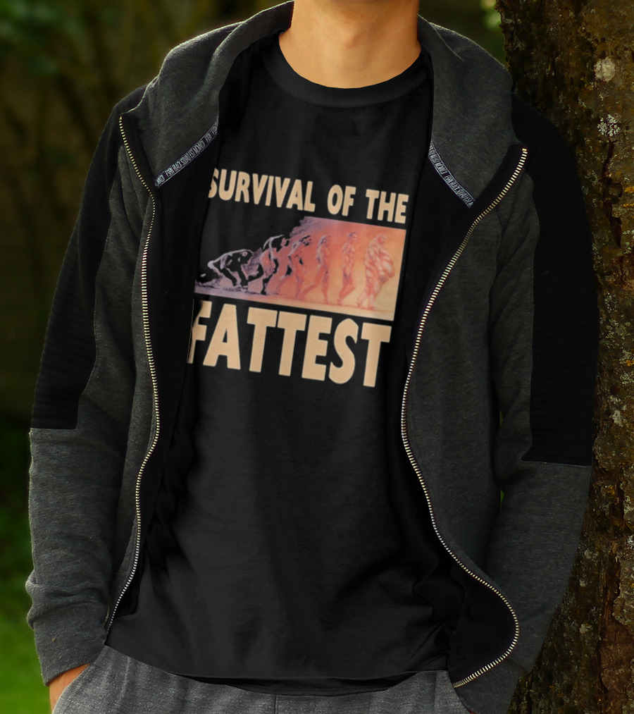 Survival Of The Fattest Evolutionary Humor Fat Wreck Chords T-Shirt