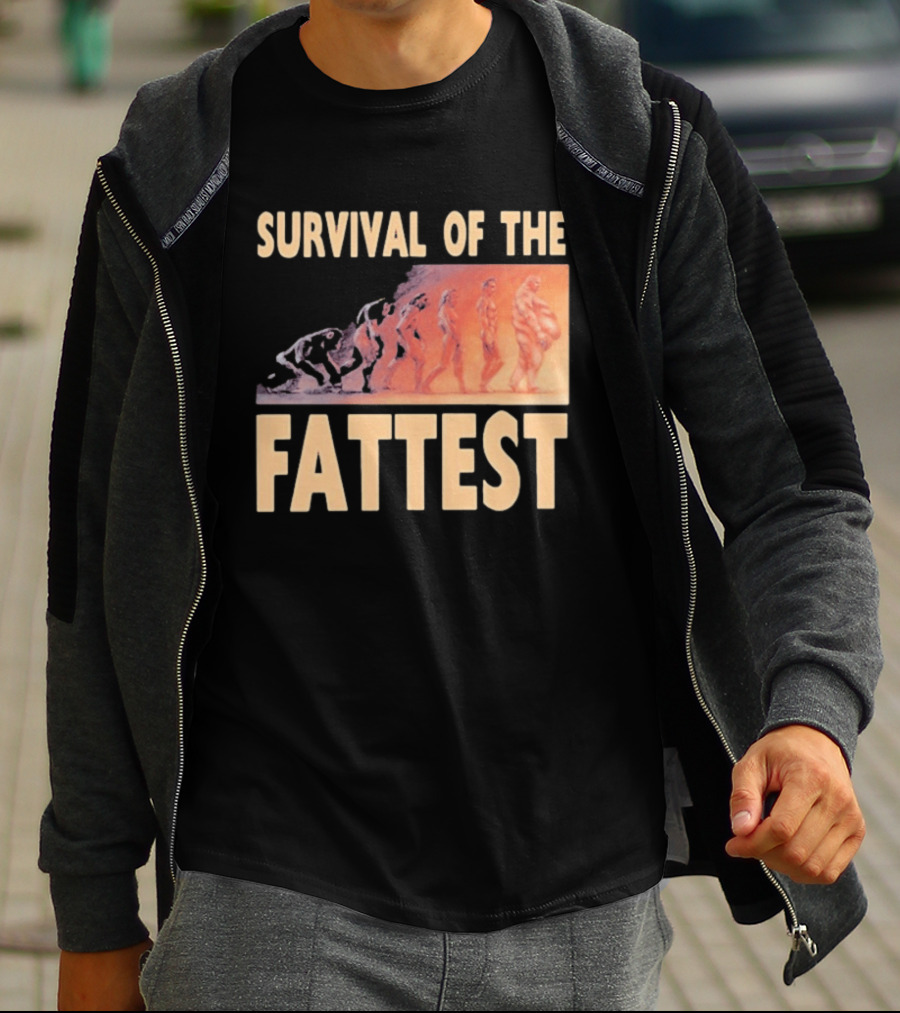 Survival Of The Fattest Evolutionary Humor Fat Wreck Chords T-Shirt