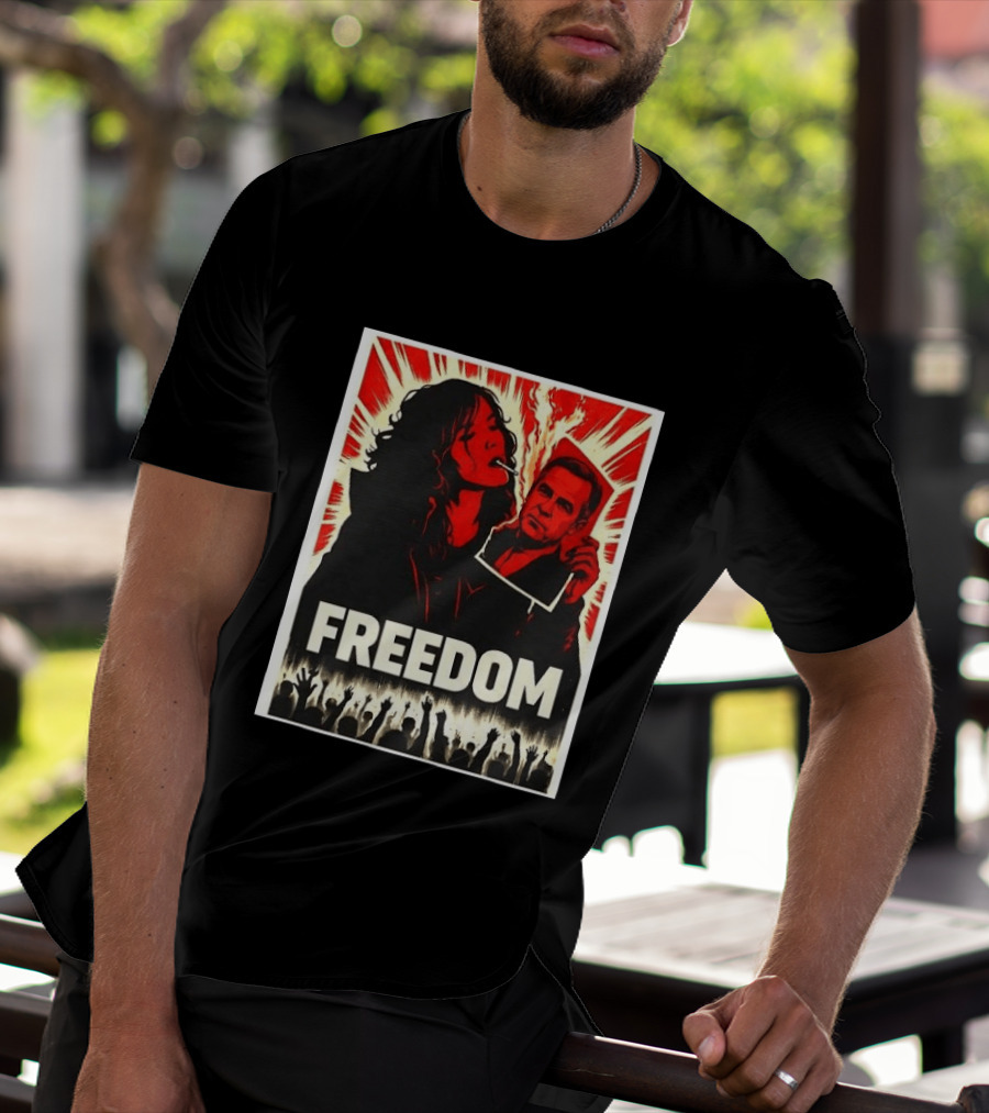 Freedom Expression Red And Black Powerful Political T-Shirt