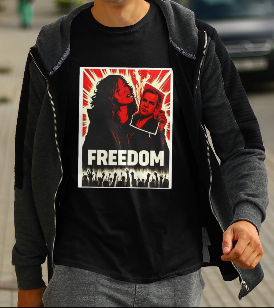 Freedom Expression Red And Black Powerful Political T-Shirt