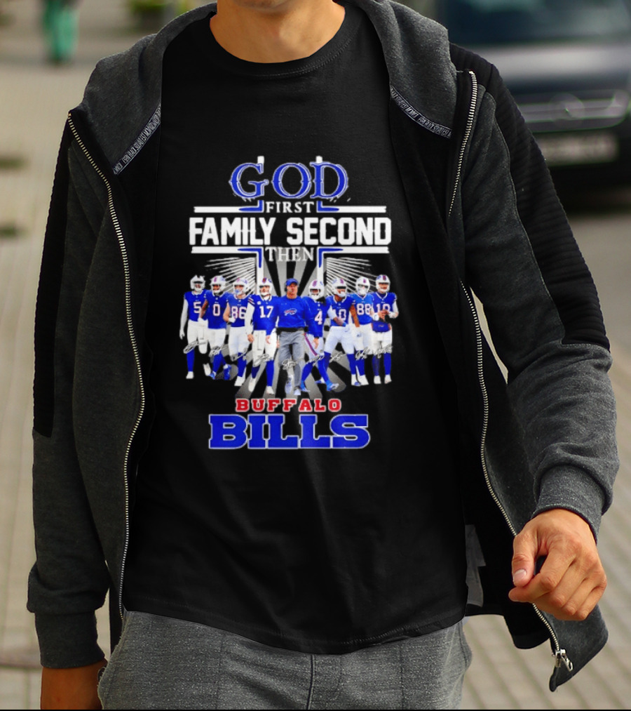 God First Family Second Then Buffalo Bills Players And Sean McDermott T-Shirt