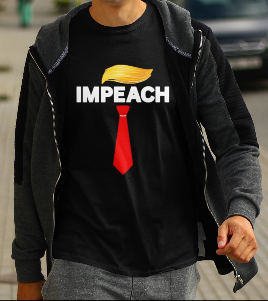 Impeach Trump Protest Red Tie And Hair T-Shirt