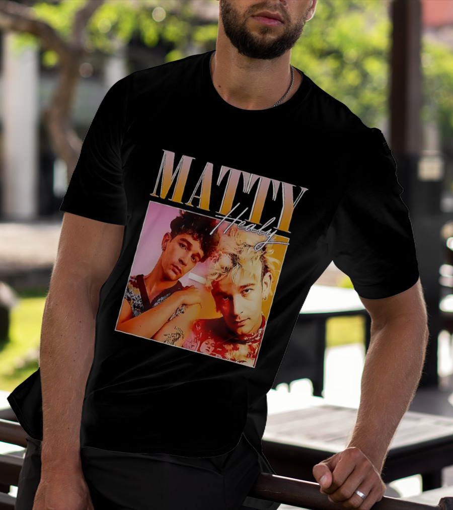 Matty Healy Retro Portrait Duo With Signature T-Shirt