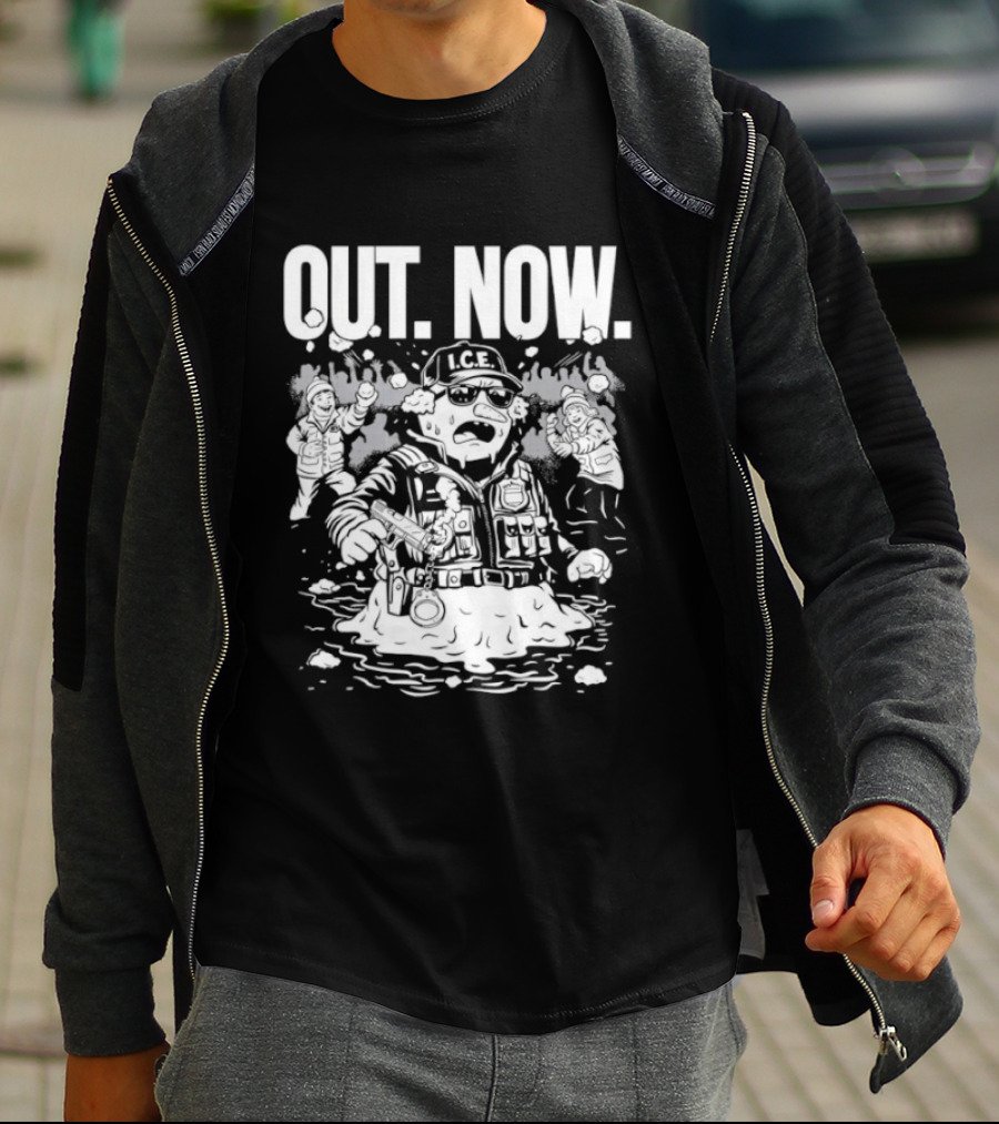 OUT NOW I.C.E. Flooded Streets Political Commentary T-Shirt