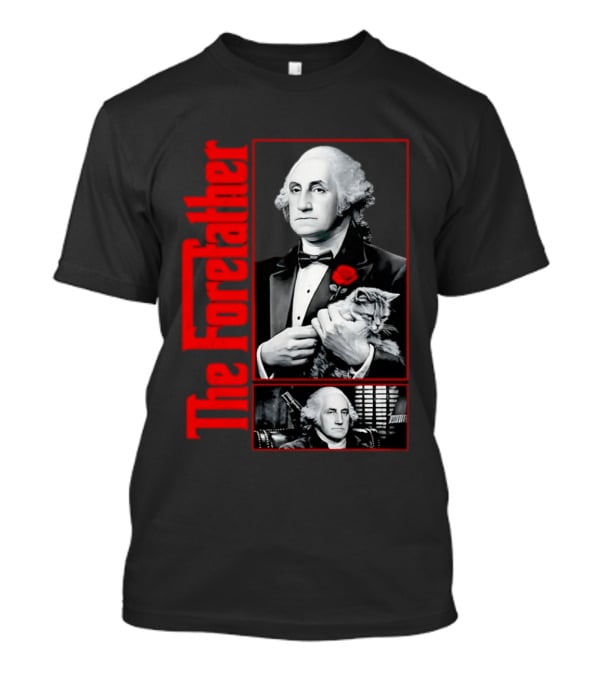 Patriotic George Washington Forefather The American Godfather Cat T-Shirt