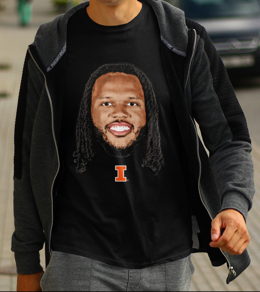 Ty Rodgers Illinois Fighting Illini Big Head I T-Shirt