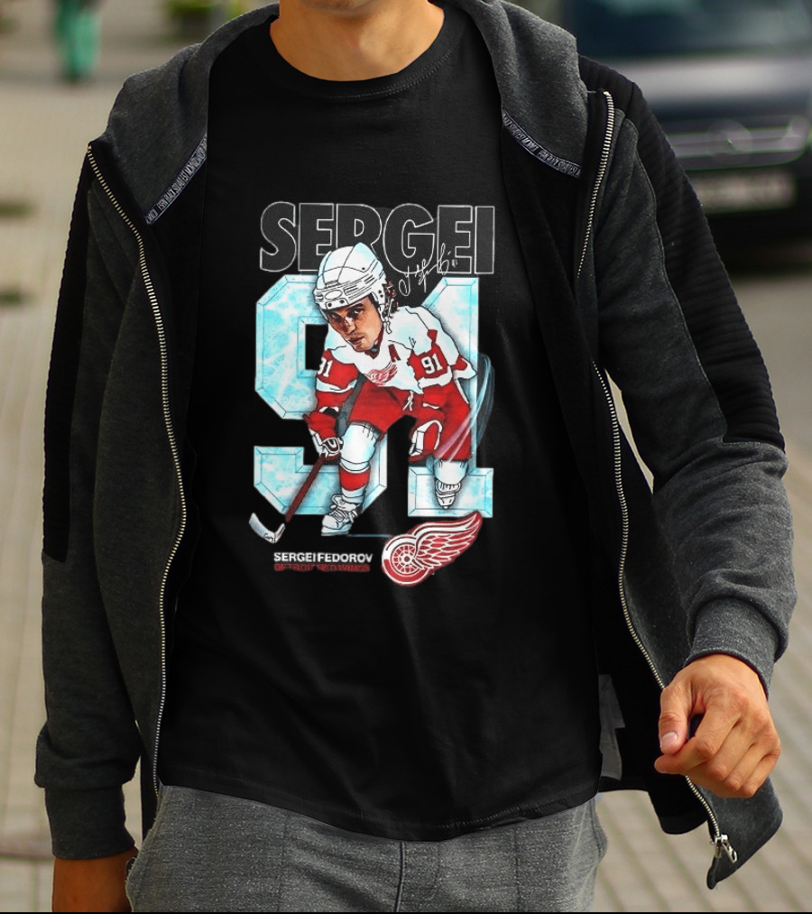 Sergei Fedorov 91 Detroit Red Wings Forever T-Shirt