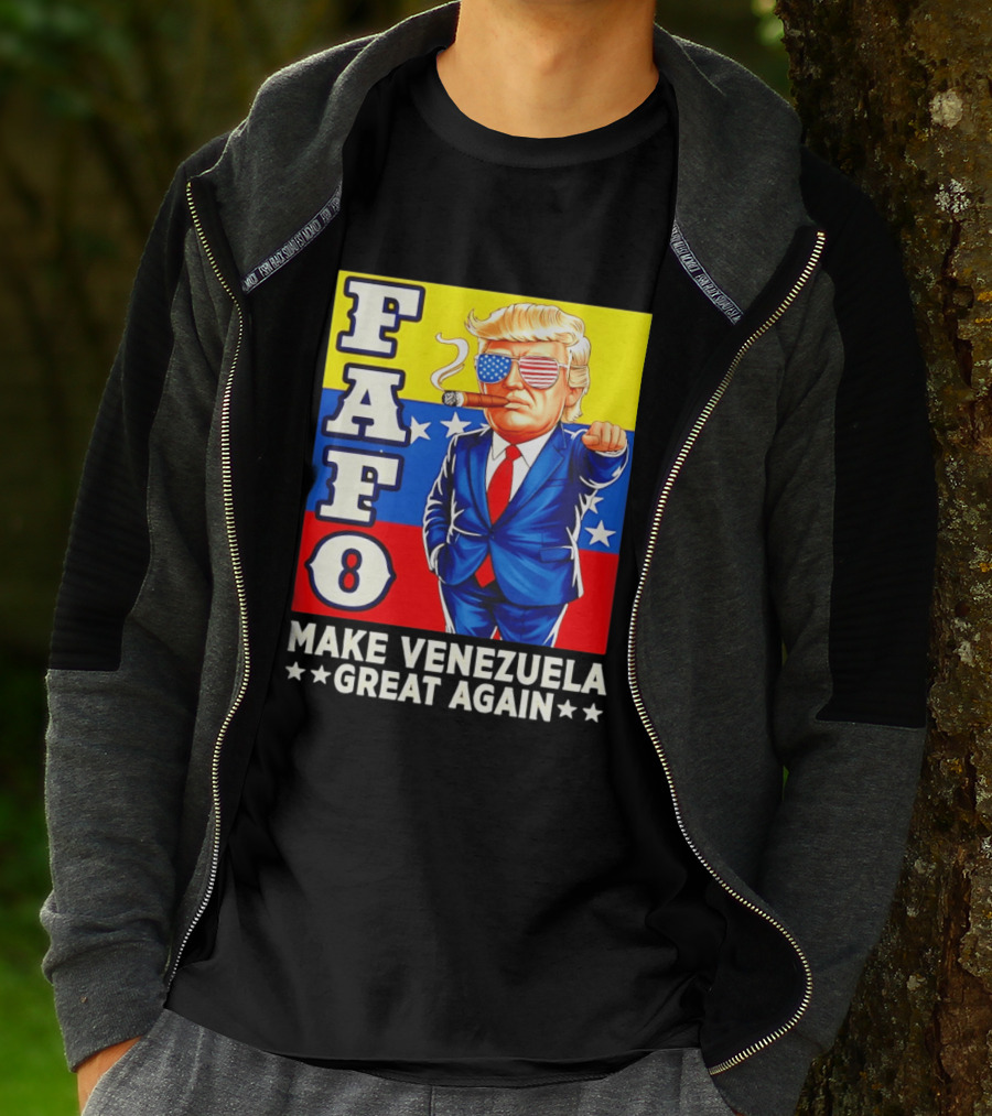 FAFO Trump Make Venezuela Great Again Patriotic Cartoon T-Shirt