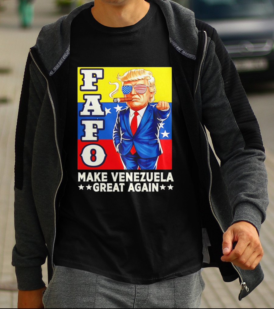 FAFO Trump Make Venezuela Great Again Patriotic Cartoon T-Shirt