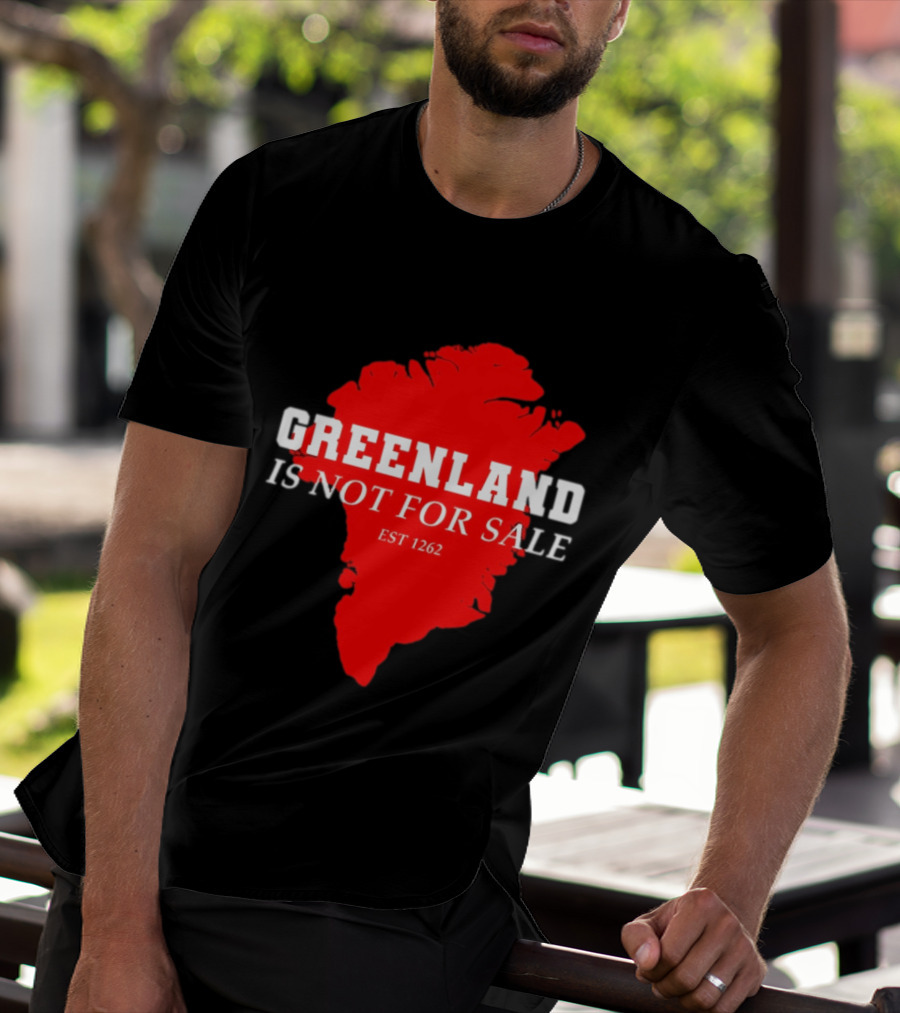 Greenland Is Not For Sale EST 1262 Bold Red Map T-Shirt