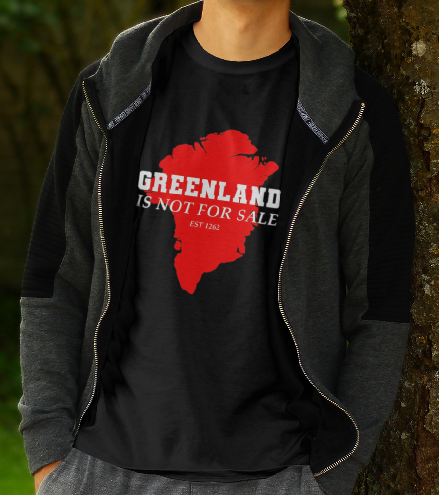 Greenland Is Not For Sale EST 1262 Bold Red Map T-Shirt