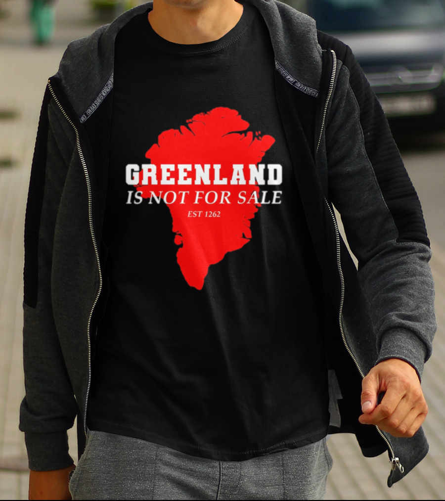 Greenland Is Not For Sale EST 1262 Bold Red Map T-Shirt