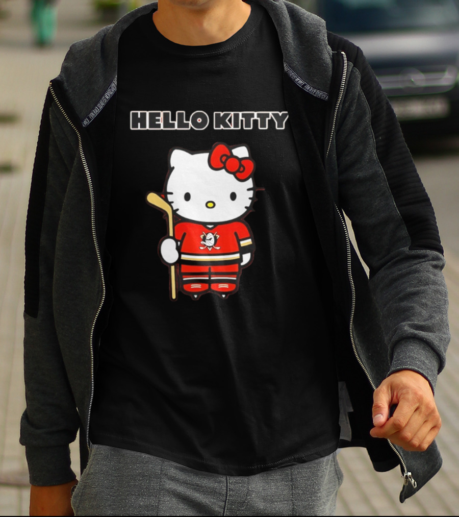 Hello Kitty Anaheim Ducks Collaboration Hockey T-Shirt