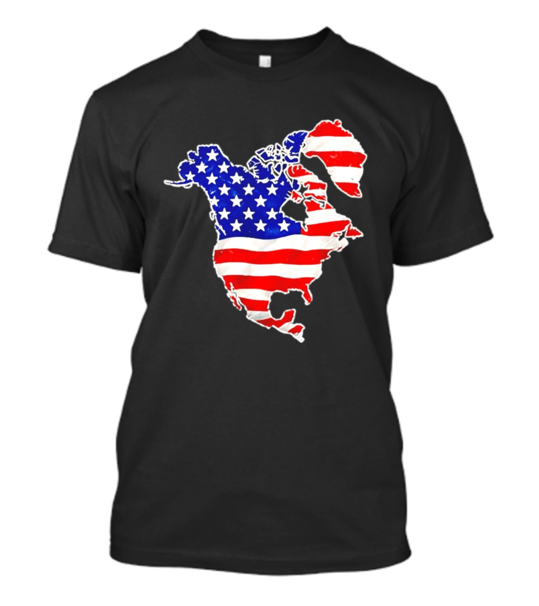 North America US Flag Continent Map Stars And Stripes T-Shirt