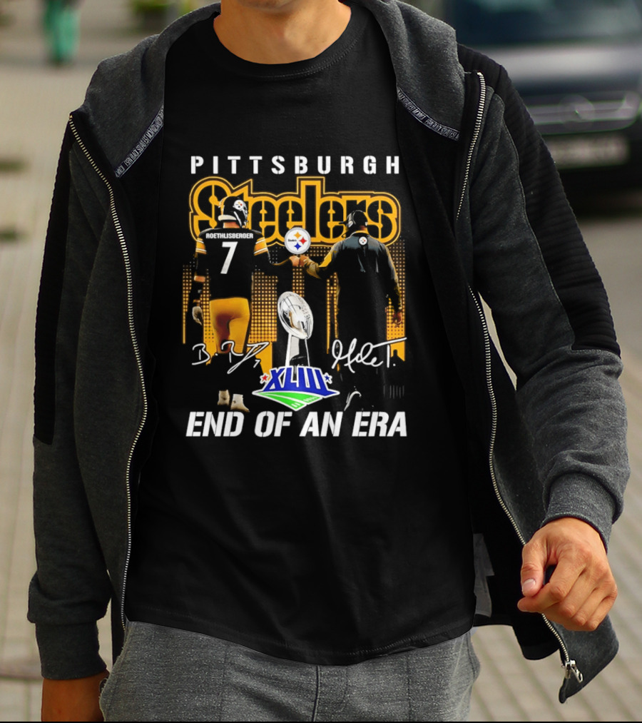 Pittsburgh Steelers XLIII End Of An Era Mike Tomlin Ben Roethlisberger 7 T-Shirt